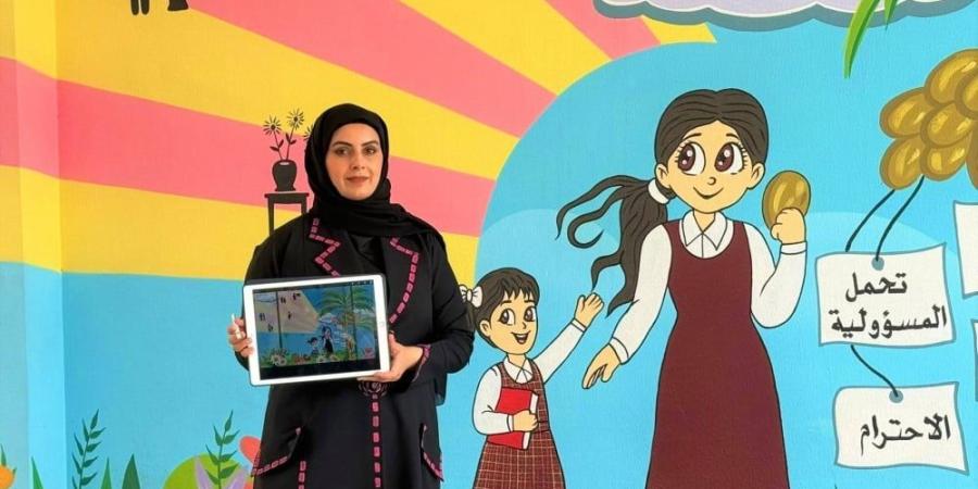 المعلمة شيماء مراد تزيّن مدرسة أم كلثوم بـ 82 جدارية وطنية وتربوية